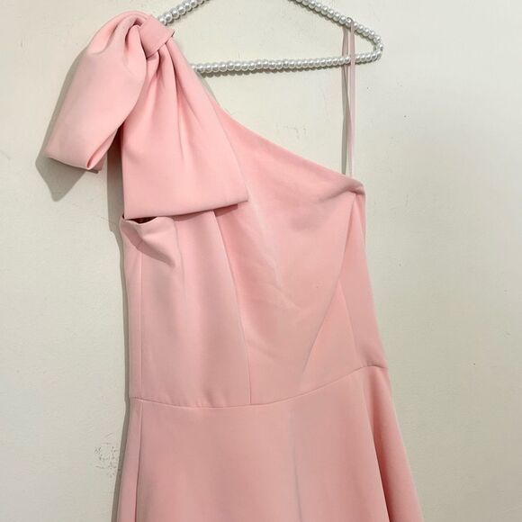 Gal Meets Glam Yvonne One Shoulder Rose Quartz Pink A-Line Dress NEW WITH TAGS - Picture 3 of 10